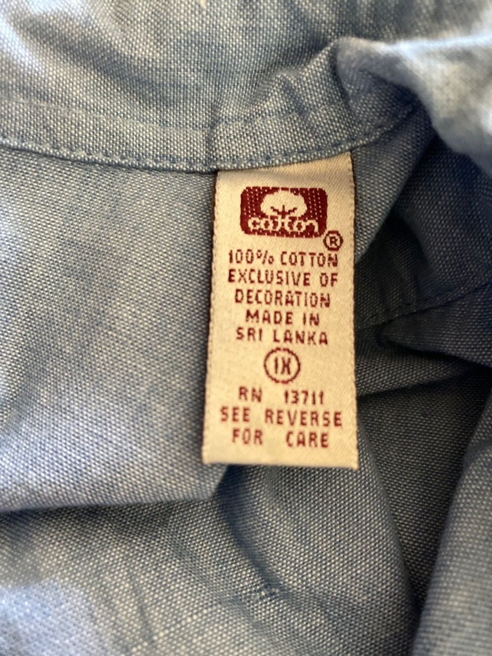 Vintage Chambray Halloween Pumpkin Shirt Sz 1X Embroidered Cotton Fall Teacher - Picture 8 of 8